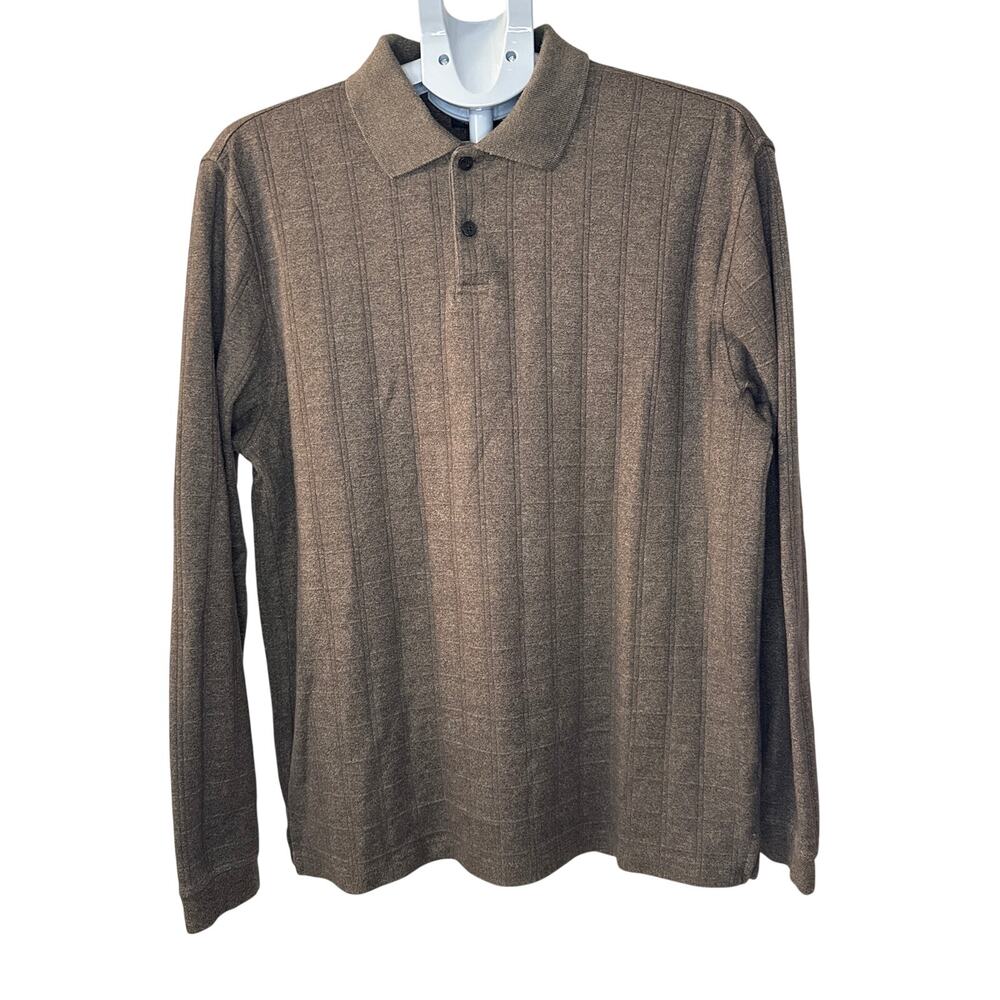 Van Heusen Men's Long Sleeve Polo Shirt‎ Size M